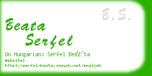 beata serfel business card